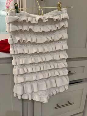 Cream Ruffle Knit romper